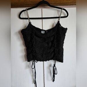 The Ragged Priest Black Knitted Crop